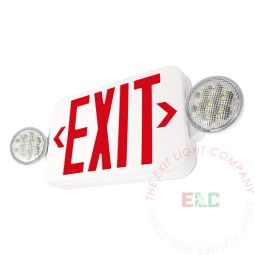 Compact Red LED Exit Light Combo | High Output | Adjustable Heads