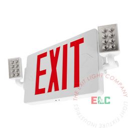 Red LED Thin Exit Light Combo | Fully Adjustable Lamp Heads
