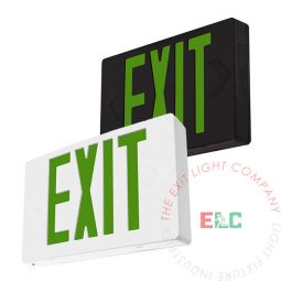 Standard Green LED Exit Sign | White or Black Housing