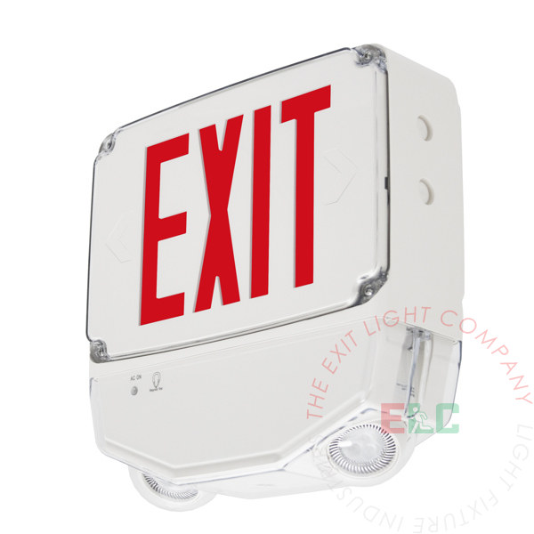 weatherproof exit sign combo