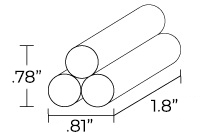 Battery AA Ni-Mh 3.6V 500mAh (2 Per Pack) Dimensions