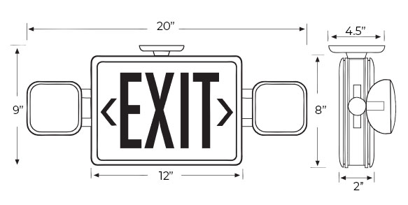 Exit Lights - Exit Sign / Emergency Light Combos | ELCCOMBOLG-G | Exit ...