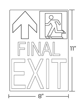 Photoluminescent Running Man | 'Final Exit' Sign Dimensions