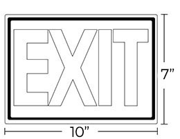 Red Photoluminescent 'EXIT' Sign | Aluminum | 3M Self-Adhesive Backing | Glow in the Dark Egress Dimensions
